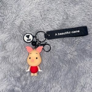 NWOT Piglet Keychain with wristband